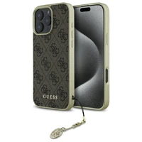 Guess 4G Charms Kolekcijos dėklas iPhone 16 Pro - rudas