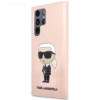 Karl Lagerfeld KLHCS23LSNIKBCP Sam S23 S918 Ultra kietas dėklas rožinis/rožinis Silikoninis Ikonik