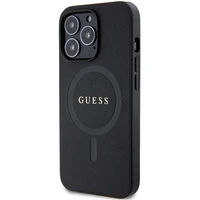 Guess GUHMP13LPSAHMCK dėklas iPhone 13 Pro / 13 - juodas Saffiano MagSafe