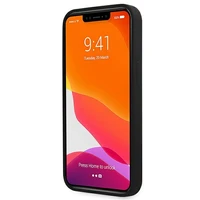 Guess GUHMP13LLSLMGBK dėklas telefonui iPhone 13 Pro / 13 6.1" juodas kietas silikoninis su auksiniu logotipu MagSafe