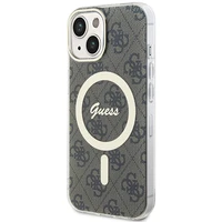 Guess IML 4G magnetinis dėklas telefonui iPhone 15 Plus - rudas