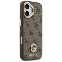 Guess 4G Strass Logo & Big Strap Metal Buttons Magnetinis dėklas iPhone 17 - rudas