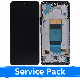 Ekranas skirtas Xiaomi Poco F4 5G su rėmeliu / Night Black / (Service Pack)
