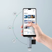 Tech-Protect UltraBoost SD/micro SD kortelių skaitytuvas su USB-C/USB-A jungtimis - pilkas