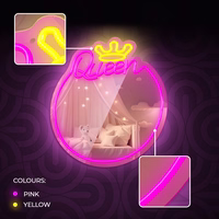 Neon MIRROR LED QUEEN warm baltas rožinis FMNE04 Forever Light