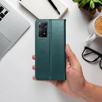 SMART MAGNETO knygos tipo dėklas telefonui XIAOMI Redmi Note 12 Pro Plus 5G tamsiai žalias