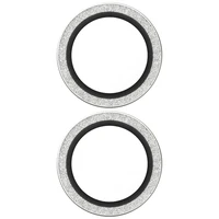 PanzerGlass Hoops Glitter Tempered Glass Lens Apsauginis stiklas iPhone 17 / 16 / 16 Plus - sidabrinis