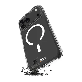 Puro Impact skaidrus D3O TPU+PC magnetinis dėklas telefonui iPhone 17 Pro - permatomas