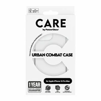 CARE by PanzerGlass Urban Combat dėklas telefonui iPhone 15 Pro Max - skaidrus