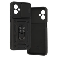 Slide Camera Armor dėklas telefonui Motorola Moto G55 5G juodas