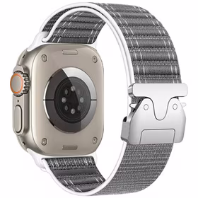 Beline Woven Nylon Diagonal Style Parachute dirželis Apple Watch 42/44/45/49mm pilkas