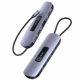 USAMS adapteris HUB 10w1 3xUSB 3.0/TF/SD/ USB-C/HDMI/RJ45/VGA PD100W tamsus SJ644HUB01 (US-SJ644)