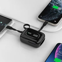 Dudao K32 22.5W 10000mAh išorinė baterija su įmontuotu USB-C / Lightning kabeliu - juoda