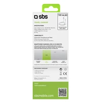 SBS TETR1USB2AWFAST 10W USB-A sieninis įkroviklis - baltas