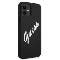Guess GUHCP12SLSVSBW iPhone 12 mini 5.4" juodas ir baltas kietas dėklas Silikoninis Vintage