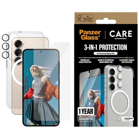 CARE by PanzerGlass Flagship 3in1 dėklas + stiklas + lęšio apsaugos rinkinys Samsung Galaxy S25