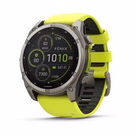 Išmanusis laikrodis Garmin Fenix 8 Sapphire Solar geltonas