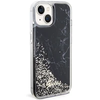 Guess Liquid Glitter Marble dėklas telefonui iPhone 14 - juodas