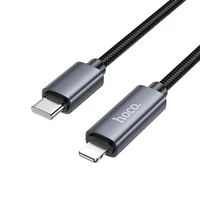 Kabelis USB C į Lightning Hoco PD 27W su ekranu 1 m X112 juodas