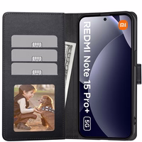 "Tech-Protect" piniginės dėklas, skirtas "Xiaomi Redmi Note 15 Pro+ 5G" - Juodas