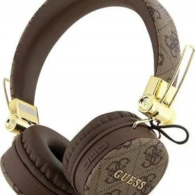 Belaidės ausinės Guess Metal Logo GUBH704GEMW rudos spalvos