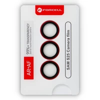 Forcell Premium kameros objektyvo grūdintas stiklas - Samsung Galaxy S25 koralų raudona