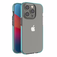 Spring Case dėklas telefonui iPhone 14 Pro silikoninis dėklas su rėmeliu šviesiai mėlynas
