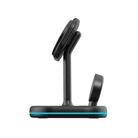 Tech-Protect QI15W-A27 3-in-1 indukcinis įkroviklis su MagSafe stovu išmaniajam telefonui / Apple Watch / AirPods - juodas