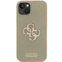 Guess Perforated 4G Glitter Dėklas telefonui iPhone 15 - auksinis