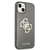 Guess GUHCP13SPCUGL4GBK iPhone 13 mini 5.4" juodas kietas dėklas Blizgučių 4G Didelis Logotipas