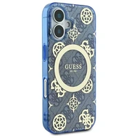 Guess IML Peony On 4G Background MagSafe iPhone 16 dėklas - mėlynas