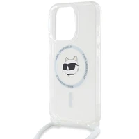 Karl Lagerfeld IML Choupette Head & Cord Magnetinis dėklas iPhone 13 Pro Max - skaidrus