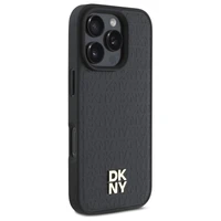 DKNY su pasikartojančiu logotipu Magnetinis dėklas telefonui iPhone 16 Pro Max - juodas