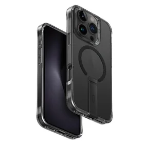 Uniq Eleva dėklas su Vertica stovu iPhone 16 Pro telefonui - juodas