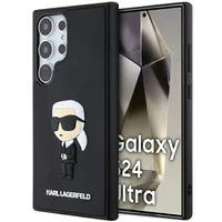 Karl Lagerfeld 3D guminis Ikonik dėklas telefonui Samsung Galaxy S24 Ultra - juodas