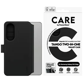 CARE by PanzerGlass Feature Tango 2in1 piniginė Qi dėklas Samsung Galaxy S25 Edge - juodas