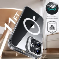 ESR Classic Hybrid Kickstand Halolock MagSafe komplektas su apsauginiu stiklu iPhone 16 - skaidrus