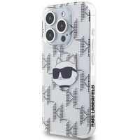 Karl Lagerfeld IML Choupette galvos ir monogramos dėklas iPhone 15 Pro Max - permatomas