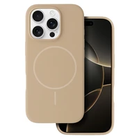 Magnetinis plonas silikoninis dėklas telefonui iPhone 17 Pro rudas