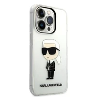 Karl Lagerfeld Ikonik Karl dėklas telefonui iPhone 14 Pro - permatomas