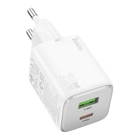 Įkroviklis Hoco USB A + USB C QC3.0 PD 3A 20W N41 baltas