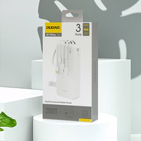Dudao K11 Pro 20000mAh išorinė baterija su įmontuotais kabeliais - balta