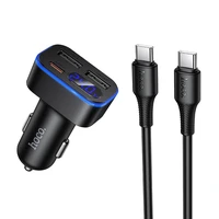 Automobilinis įkroviklis Hoco su LCD ekranu 2xUSB A + 1xUSB C PD QC3.0 42W Z63A juodas