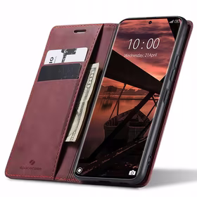 Spacecase Dėklas-piniginė Poco X7/RM Note 14 Pro/Pro+ 5G raudonas