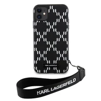 Karl Lagerfeld KLHCN61SAKLMBSK iPhone 11 / Xr 6.1" juodas kietas dėklas Monograma Losange Saffiano