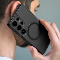 Dėklas telefonui Minimal Mag Case su magnetiniu žiedu Samsung Galaxy S25 Ultra – juodas