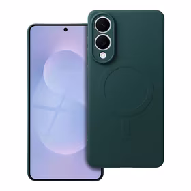 Silikoninis MAG COVER dėklas su MagSafe SAMSUNG S25 Edge tamsiai žalias