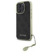Guess 4G Charms Kolekcijos dėklas iPhone 16 Pro Max - juodas