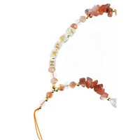 HAPPY telefono dirželis, pakabukas / virvelės ilgis 44 cm (22 cm kilpoje) / ant rankos – oranžinis