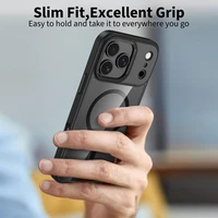 Tech-Protect MagMat Magnetinis dėklas telefonui iPhone 17 Pro - Skaidrus juodas